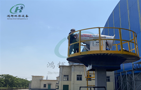 河南廠房入口霧炮機降塵現(xiàn)場